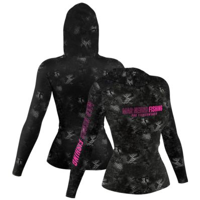 Camiseta Mar Negro Feminina X-Protection Sublimada com Capuz (+50UV)