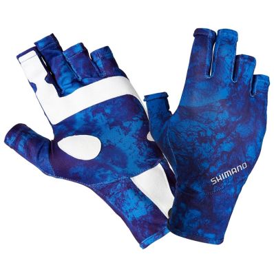 Luva Shimano Sun Protective Glove (Azul, +50UV)
