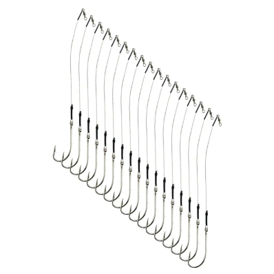 Kit Dourado com 18 Anzóis Pinnacle 92247 Nickel 8/0 Encastoado com Girador (40cm)