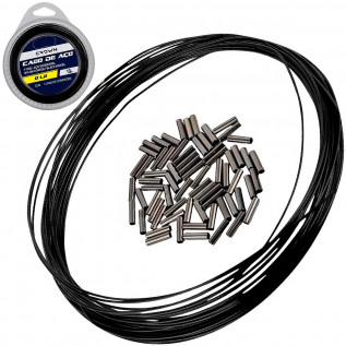 Cabo de Aço Crown Steel Black 80lb (70 luvas, 10m)