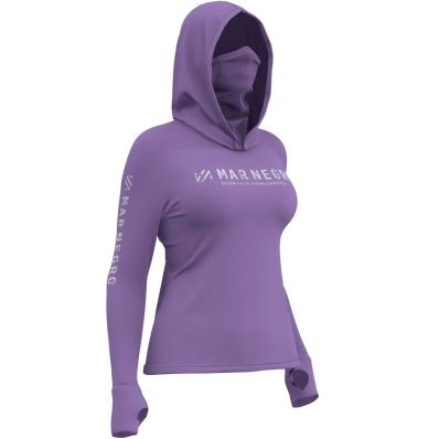 Camiseta Mar Negro Feminina X Protect 360 (Violeta, Capuz e Buff)