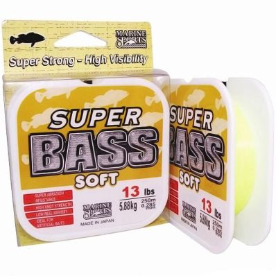 Linha Monofilamento Marine Sports Super Bass 21lb Amarelo (0,37mm - 250m)