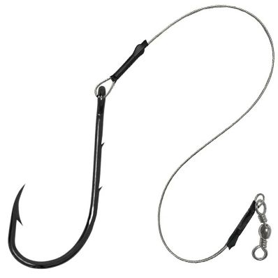Kit Pintado e Dourado com 10 Anzóis Voxxi Baitholder 7/0 Encastoado com Girador (30cm)